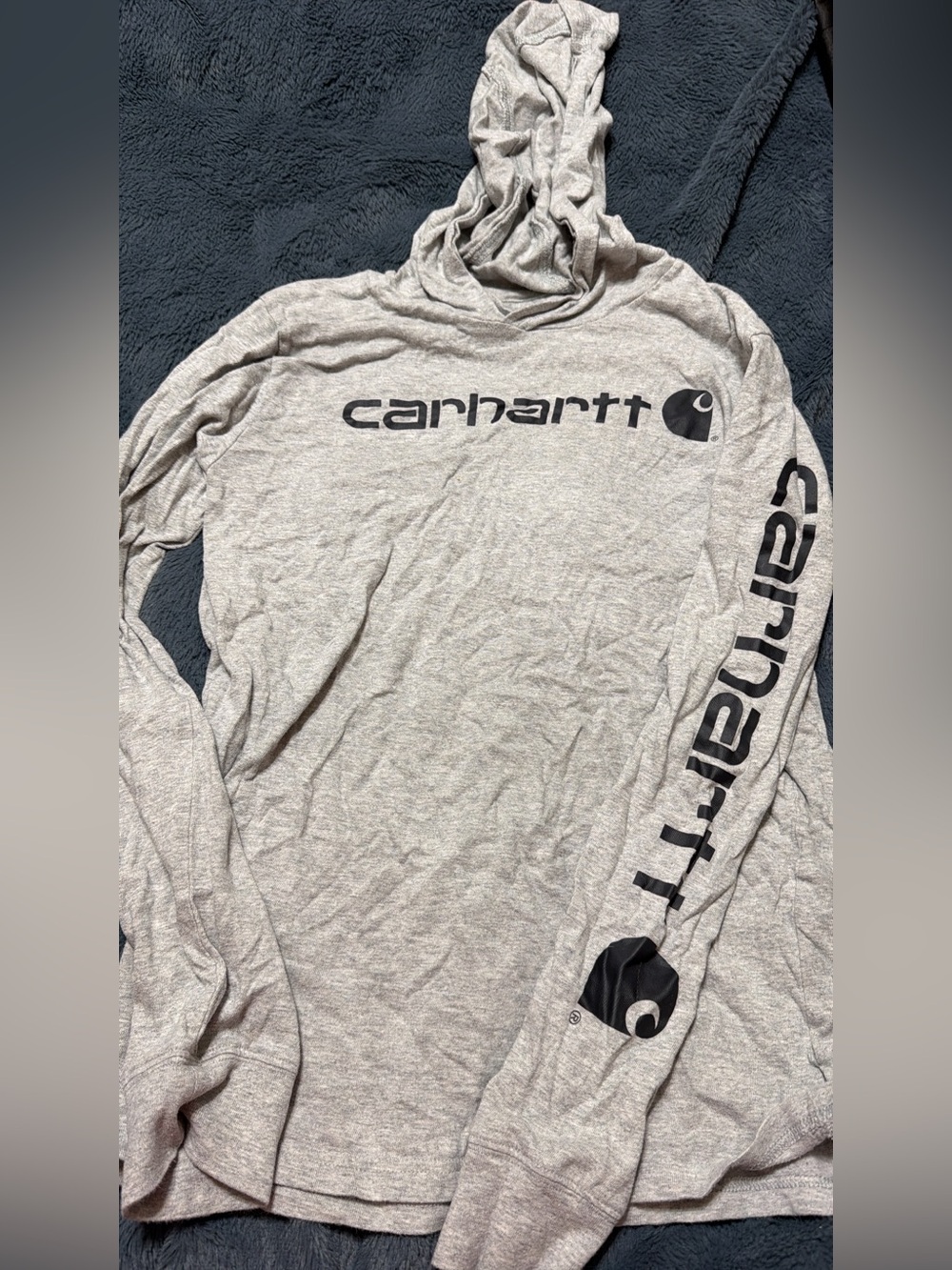 Carhartt Gray Long-Sleeve Logo Hoodie Shirt